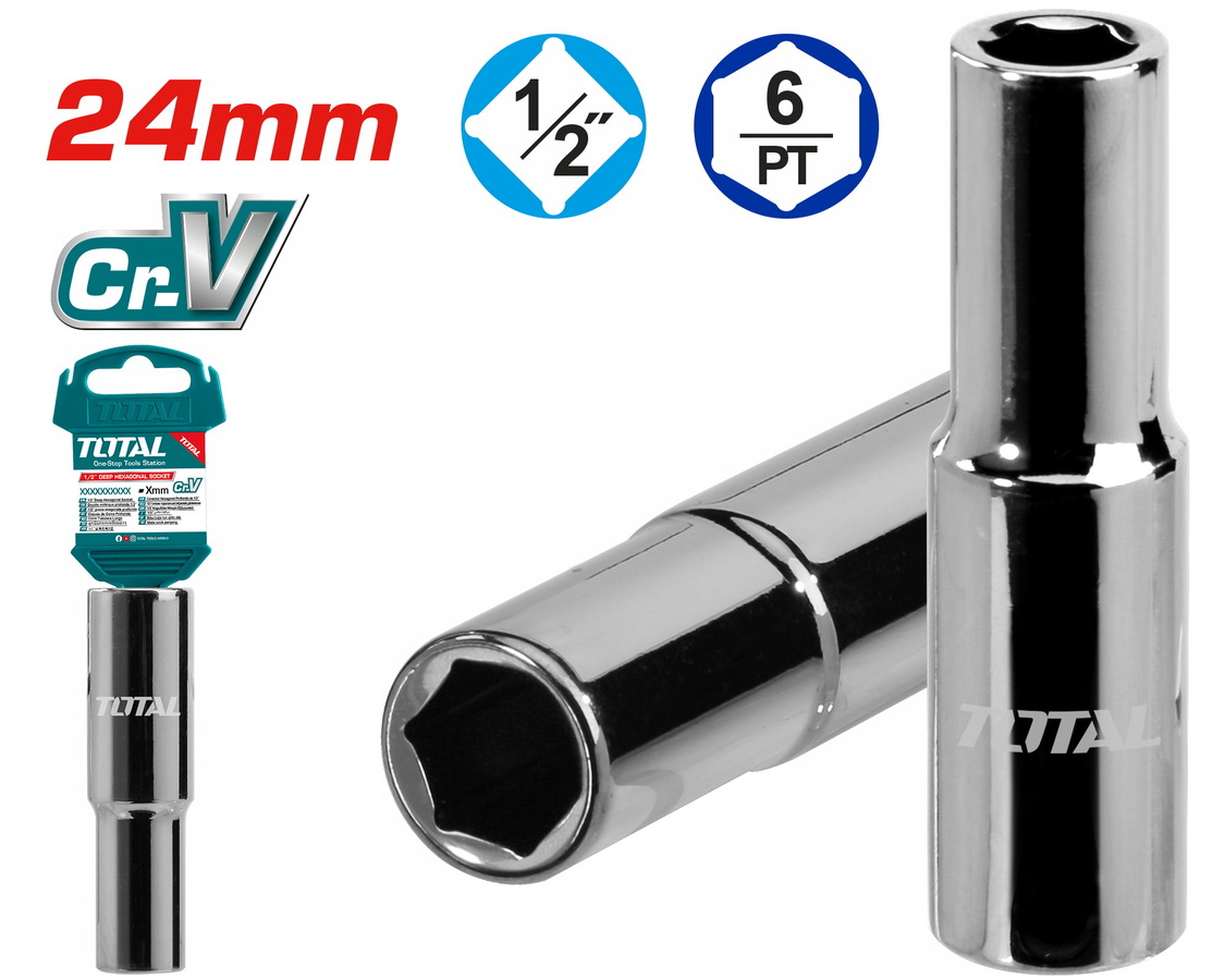 Socket Spanner Hexagonal 1/2" / Deep