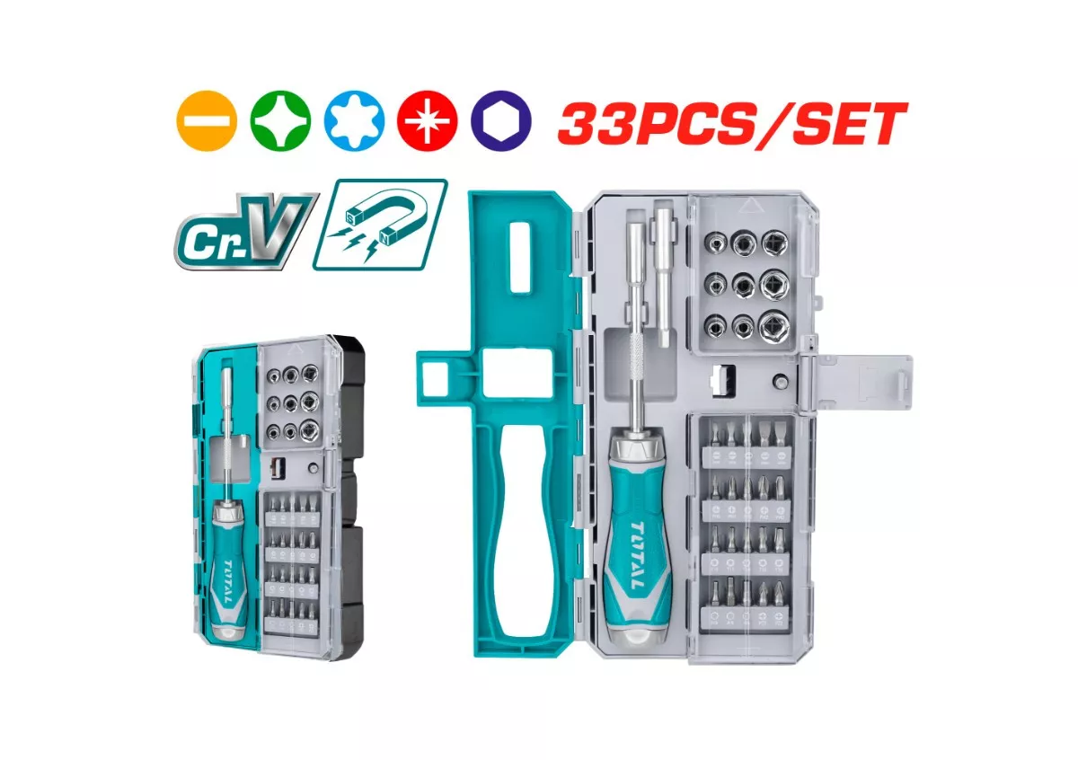 Screw Driver Bit Set - 9.6 / 33Pcs/Set / Ratchet Type
