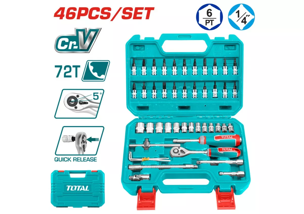 Tool Box Set - 9.95 / Socket Set / 1/4" / 46Pcs/Set