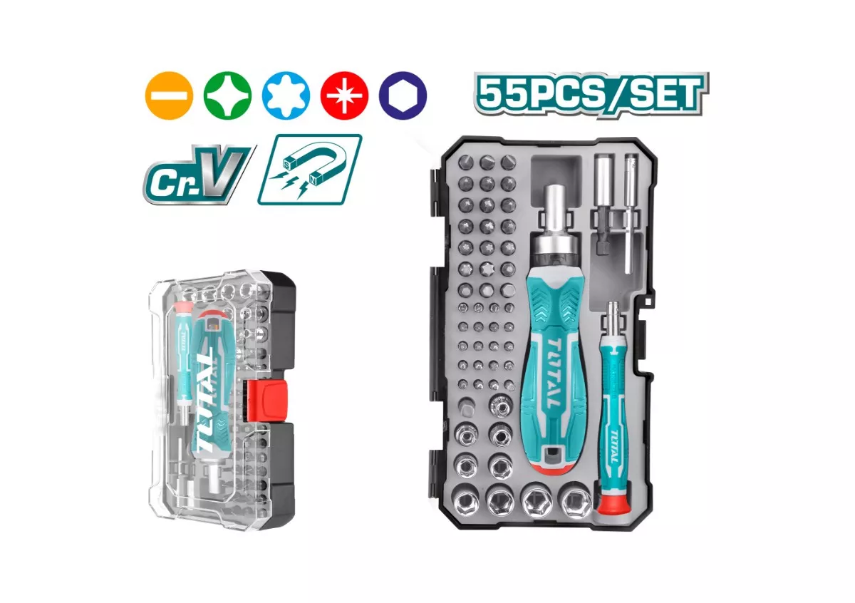Screw Driver Bit Set - 9.5 / 55Pcs/Set / Ratchet Type
