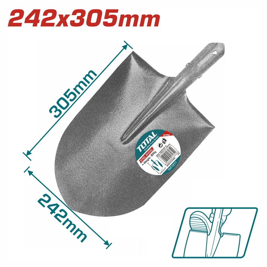 Garden Tool 9.1 / Shovel Without Handle, Steel