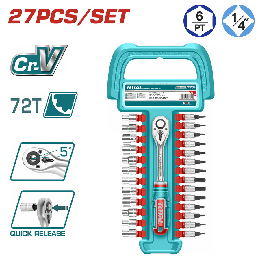 Socket Spanner Set - 4 / 1/4", 27Pcs/Set