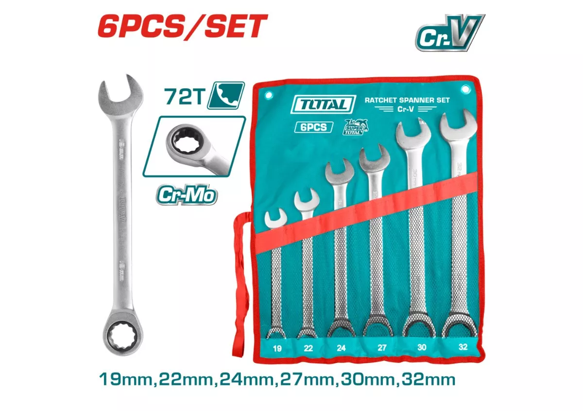 Spanner Set - 9.2 Combination/ Ratchet Type / 6Pcs/Set
