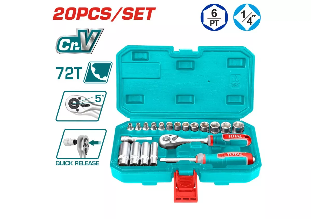 Tool Box Set - 9.94 / Socket Set / 1/4" / 20Pcs/Set