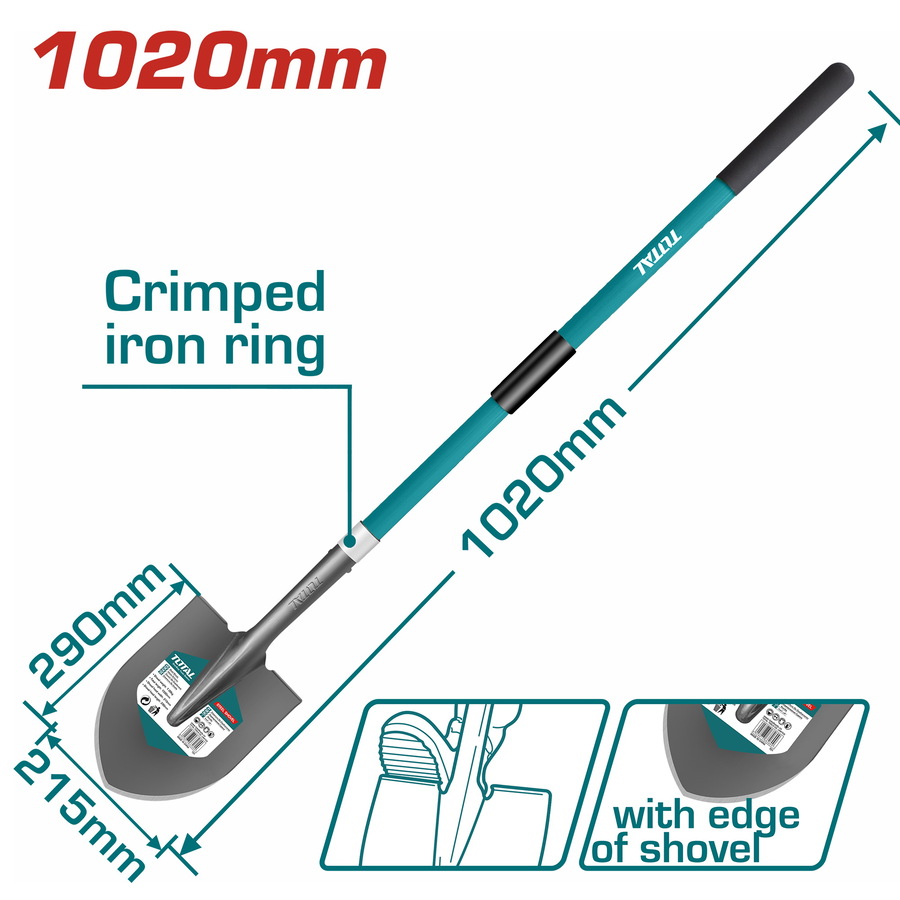 Garden Tool 9.9 / Shovel With Fiber Glass Handle, Steel