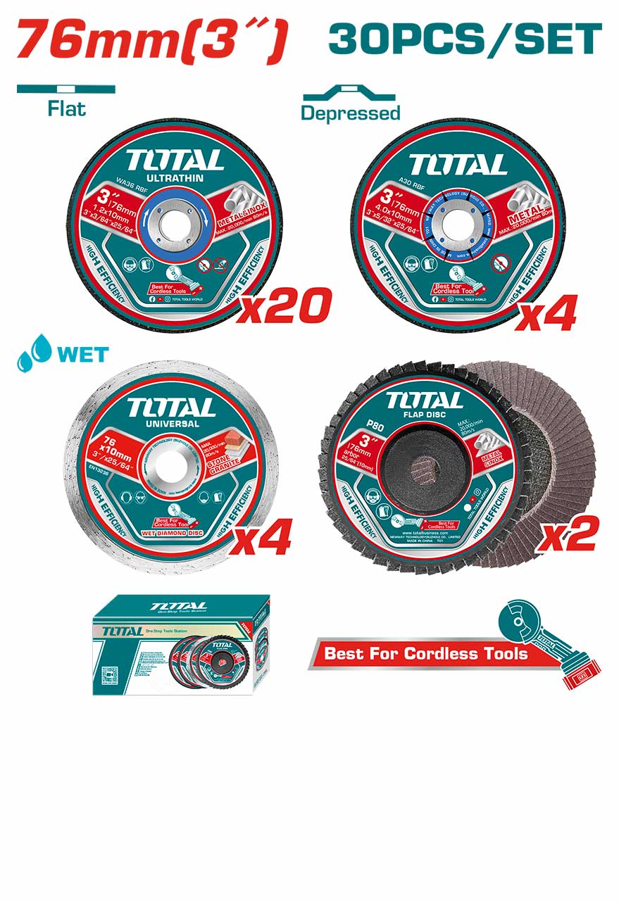 Disc Cutting Metal 1 / Cutting / Grinding / Flap / Diamond / 30Pcs/Set