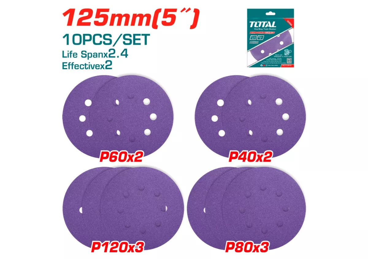 Sand Paper - 9.993 / For Random Orbit Sander / 10Pcs/Set / Purple