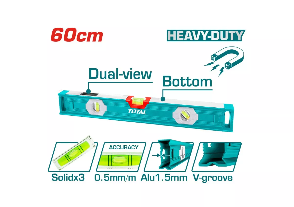 Spirit Level (With Powerful Magnets) - 9.5