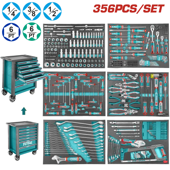 Tool Box Set - 9.9998 / 7 Drawers / 356Pcs/Set