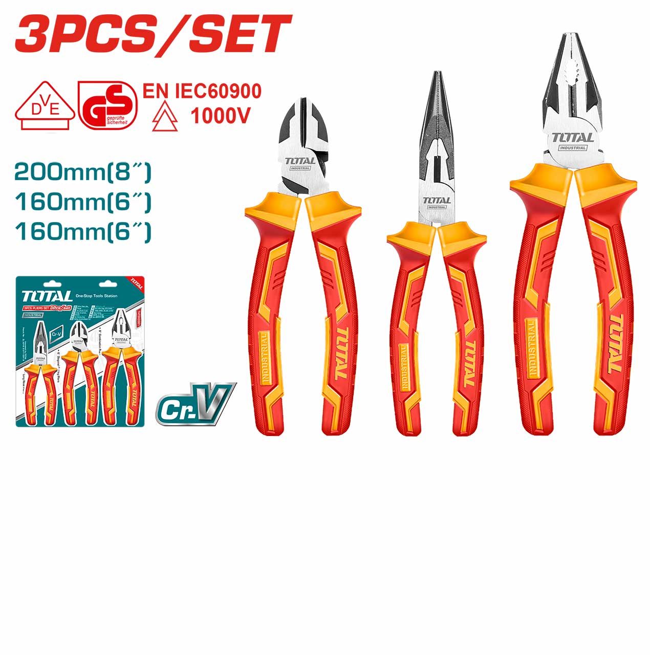 Plier Set - 6 / 3Pcs/Set Insulated