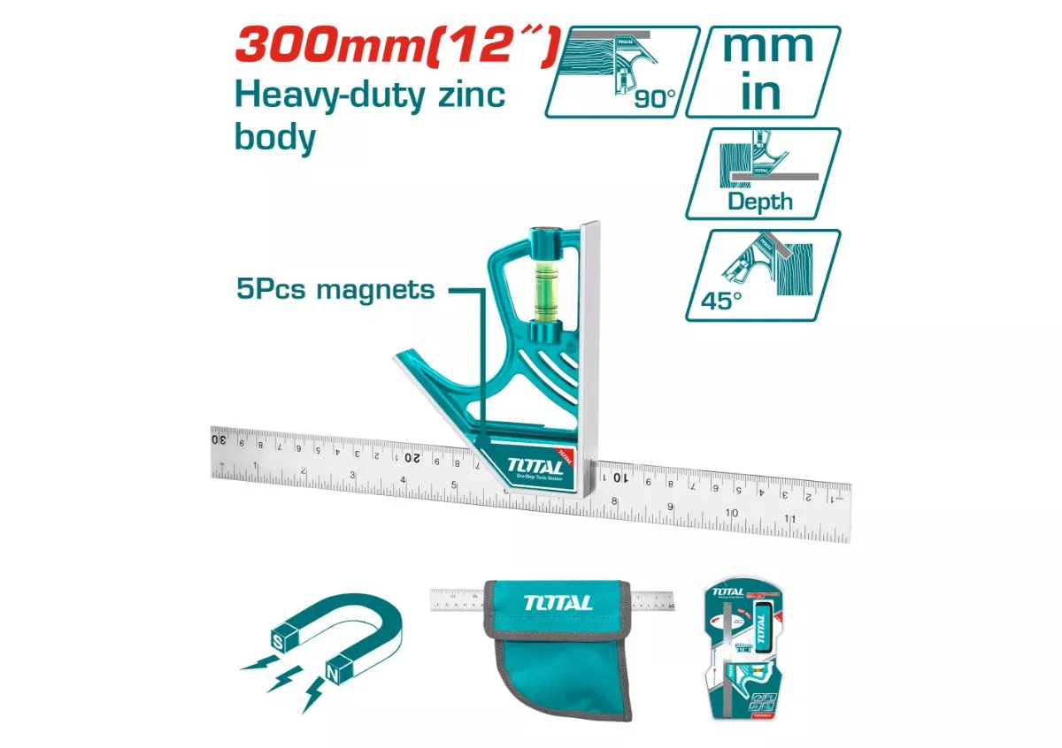 Try Square - 8 / Combination Square-Magnetic Lock