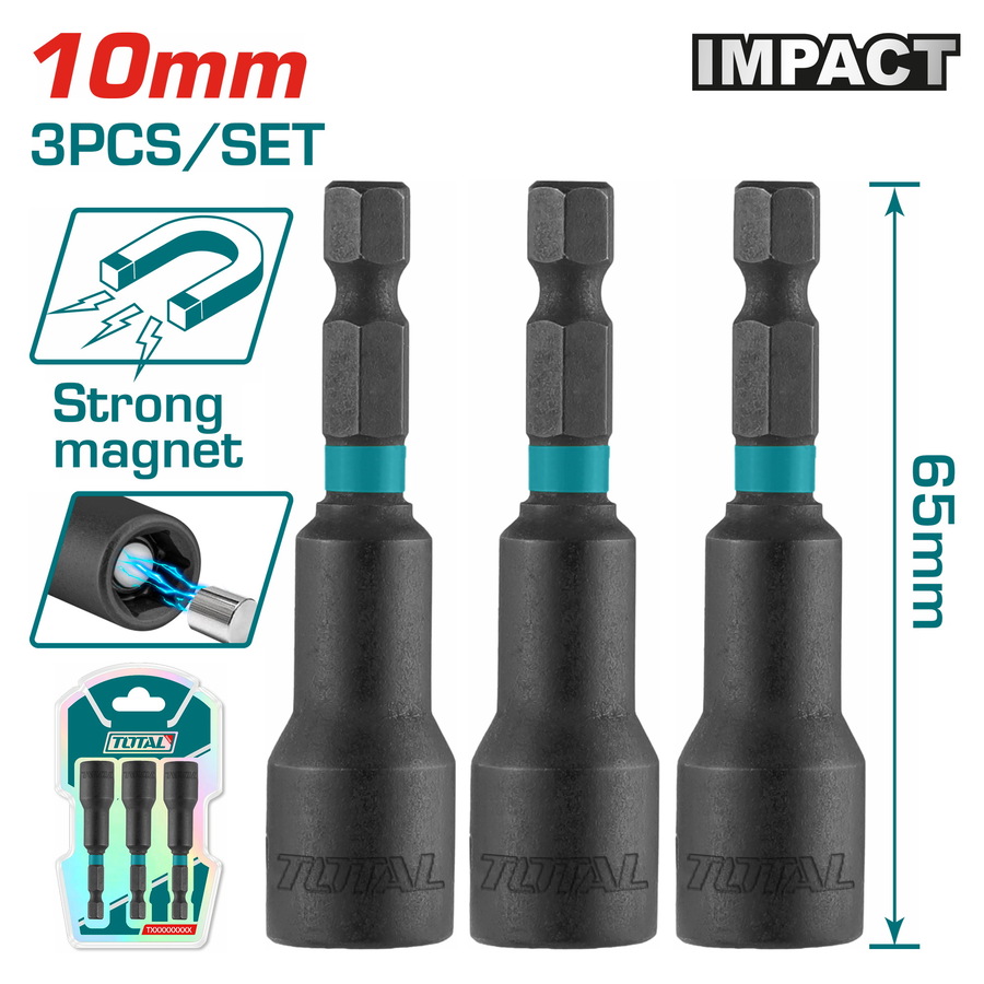 Screw Driver Bit Nut Setter - 2 / Magnetic / 3Pcs/Set