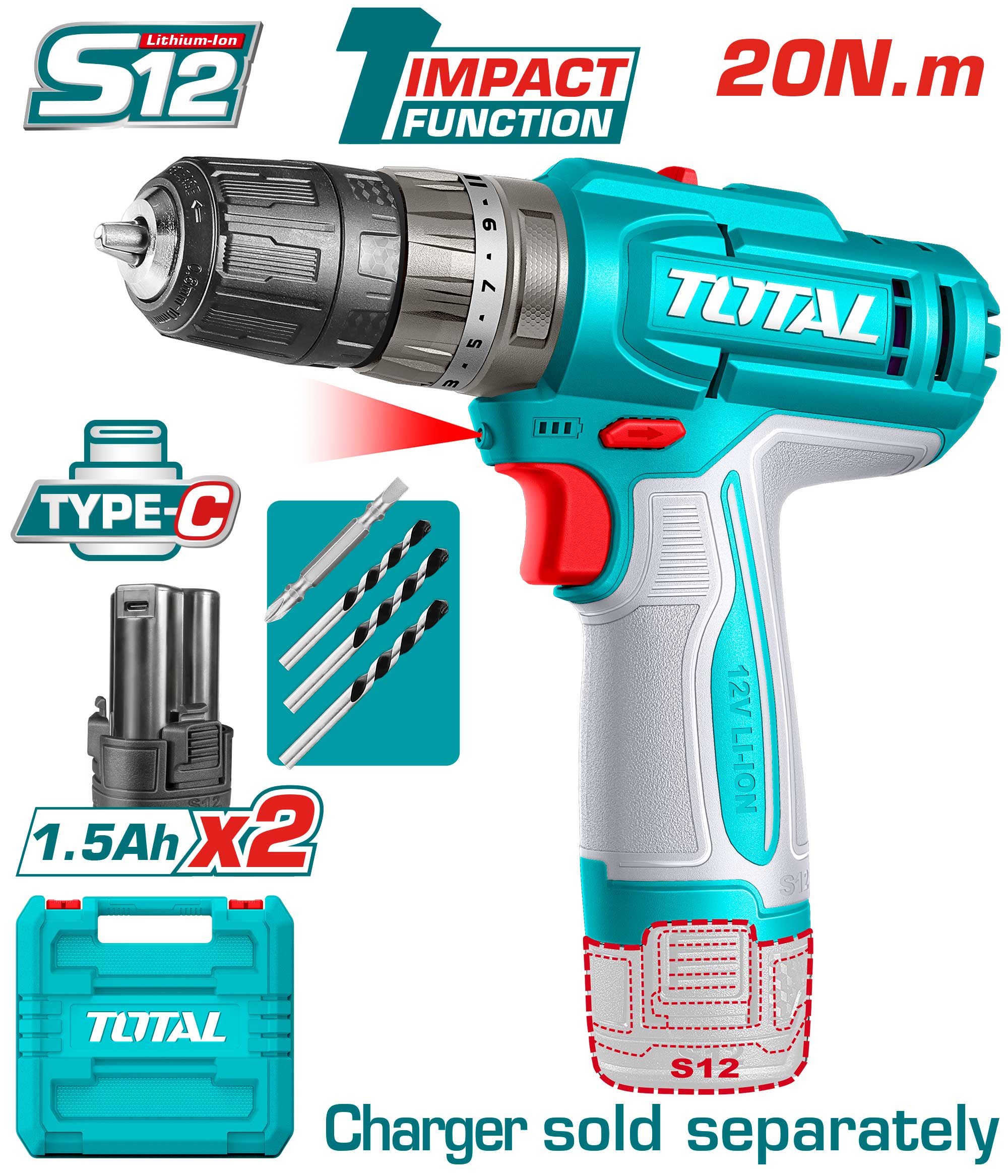Drill Machine / Cordless Li- Ion - 6 / Impact