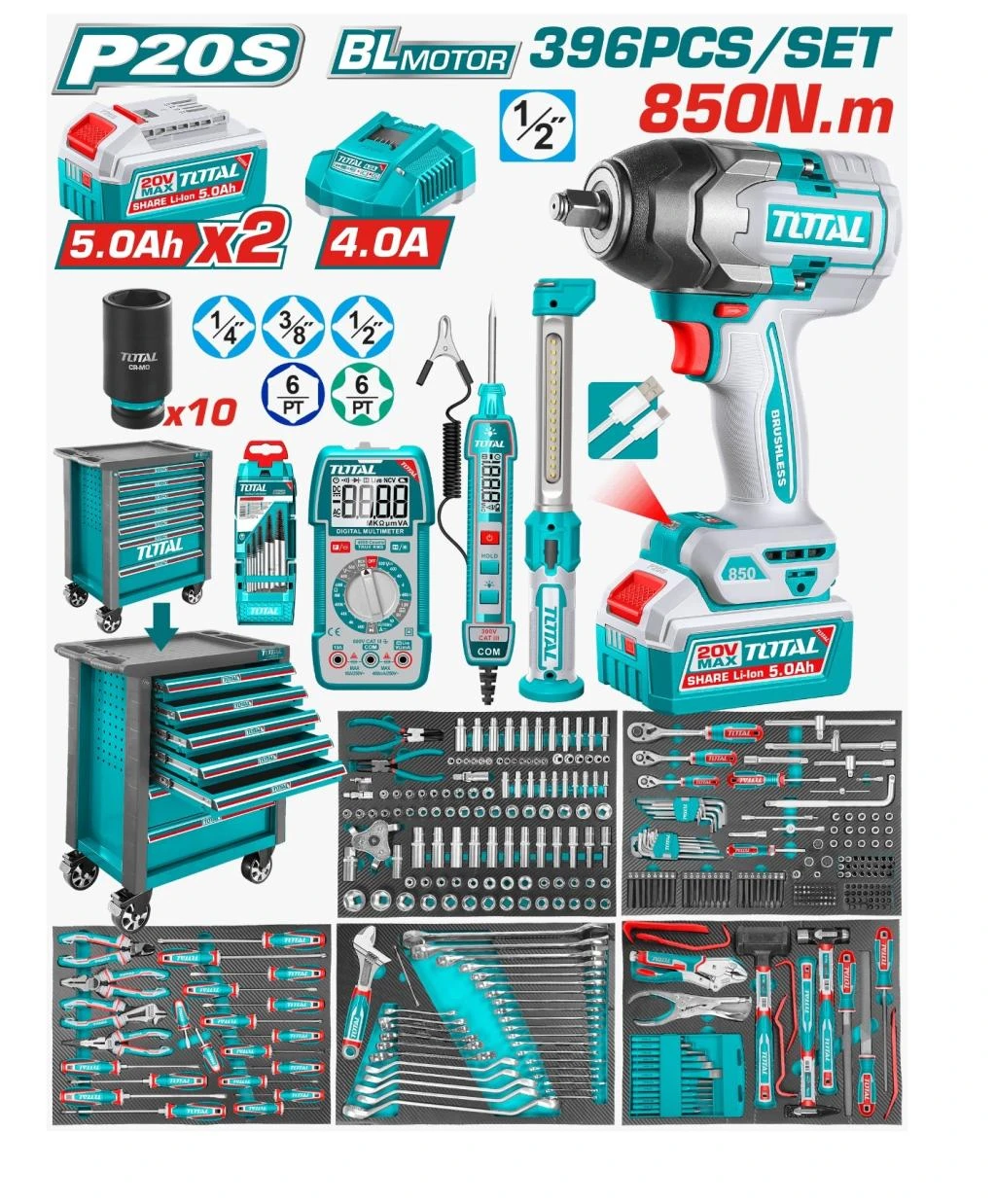 Tool Box Set - 9.9999 / 7 Drawers / 396Pcs/Set