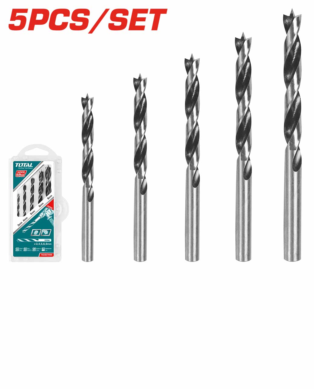 Drill Bit Set - 3 / Wood / 5Pcs/Set