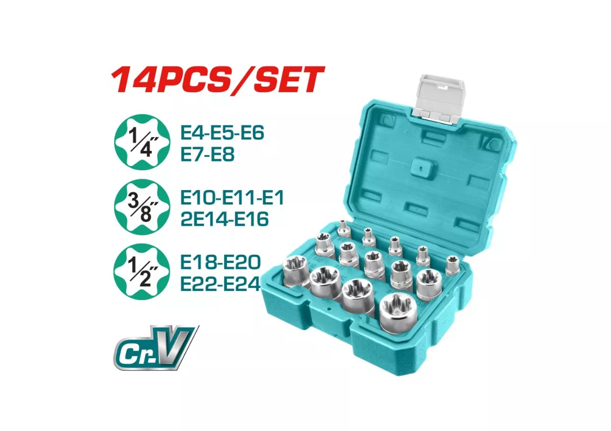 Socket Spanner Set - 6 / 1/4" / 3/8" / 1/2", 14Pcs/Set Star