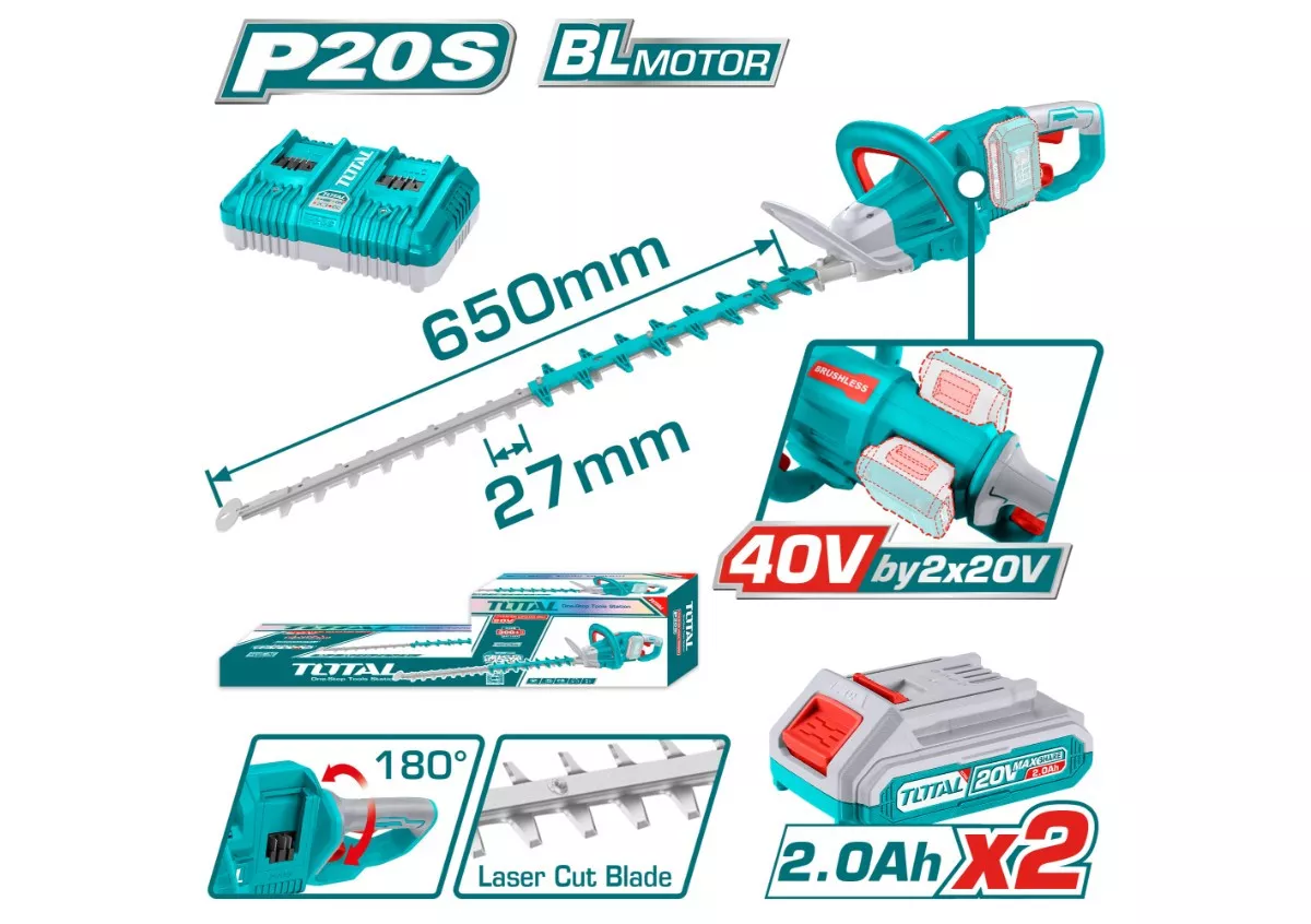 Grass Trimmer 9.4 / Hedge Trimmer / Cordless Lithium Ion