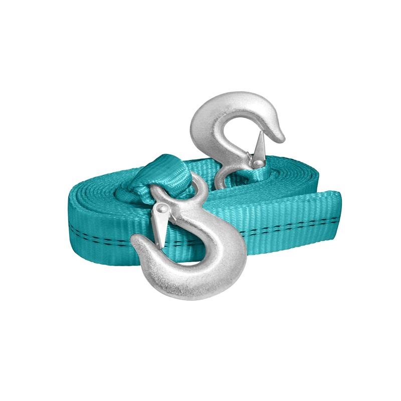 Ratchet Tie Down - 7 / Car Tow Strap With Steel Hooks