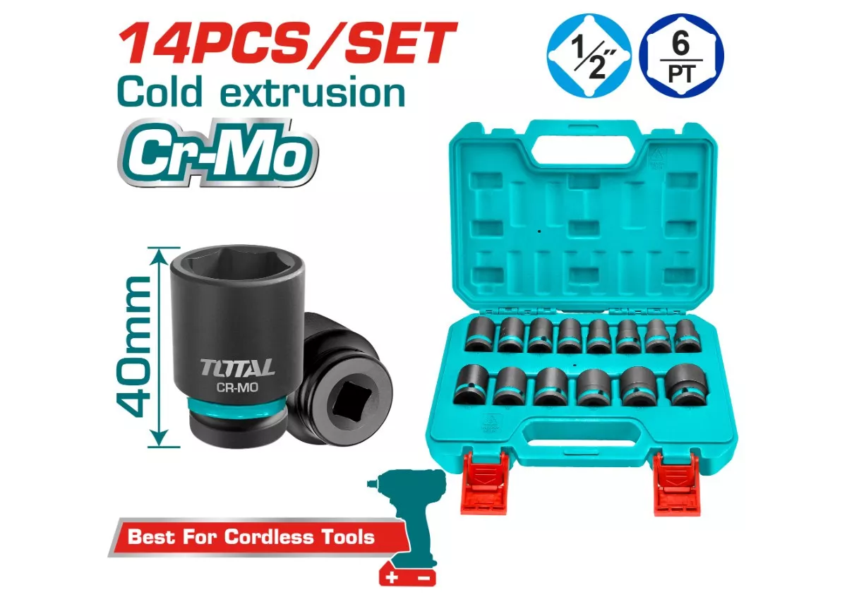 Socket Spanner Set - 9.6 / Impact 1/2", 14Pcs/Set
