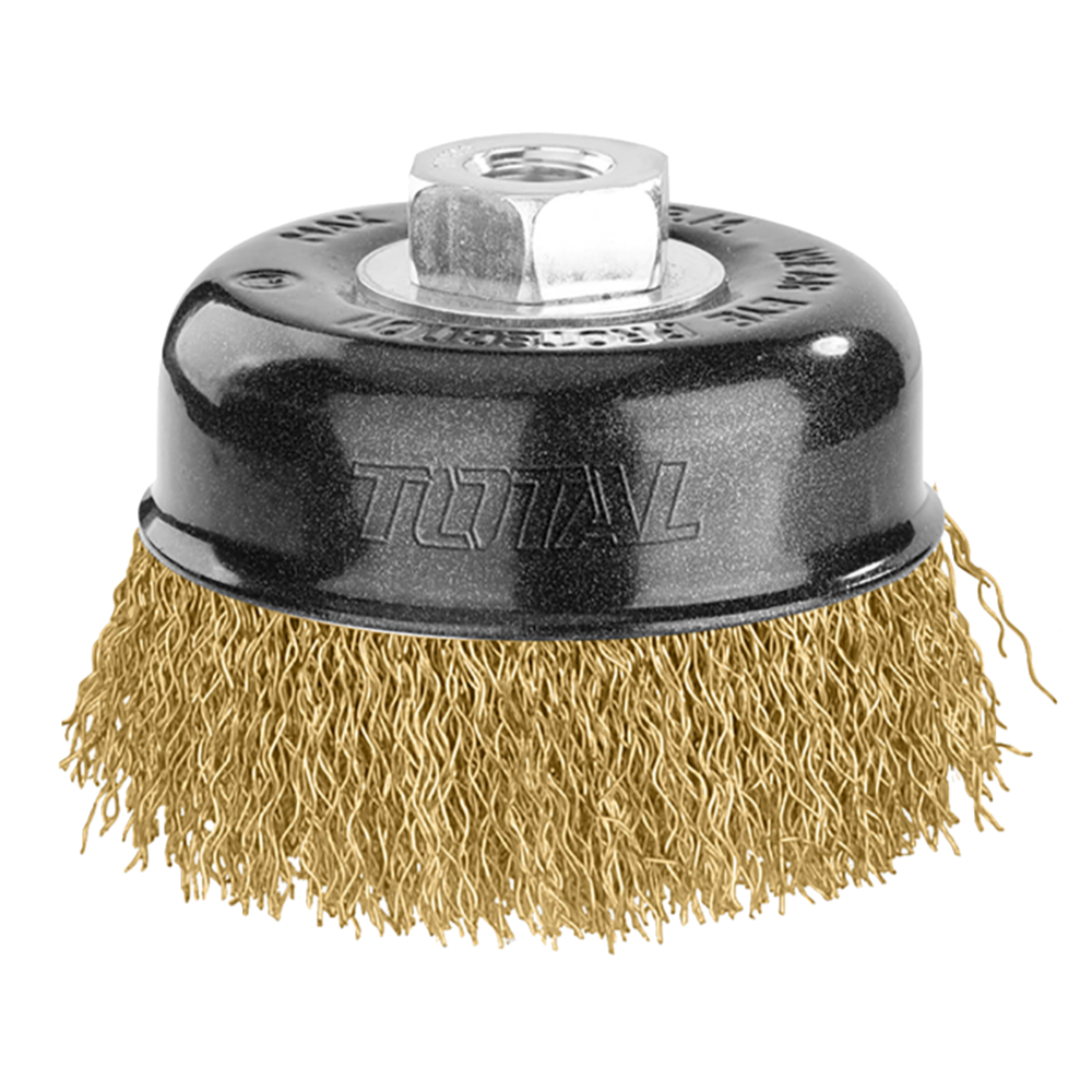 Wire Cup Brush With Nut / Soft / Golden - 4