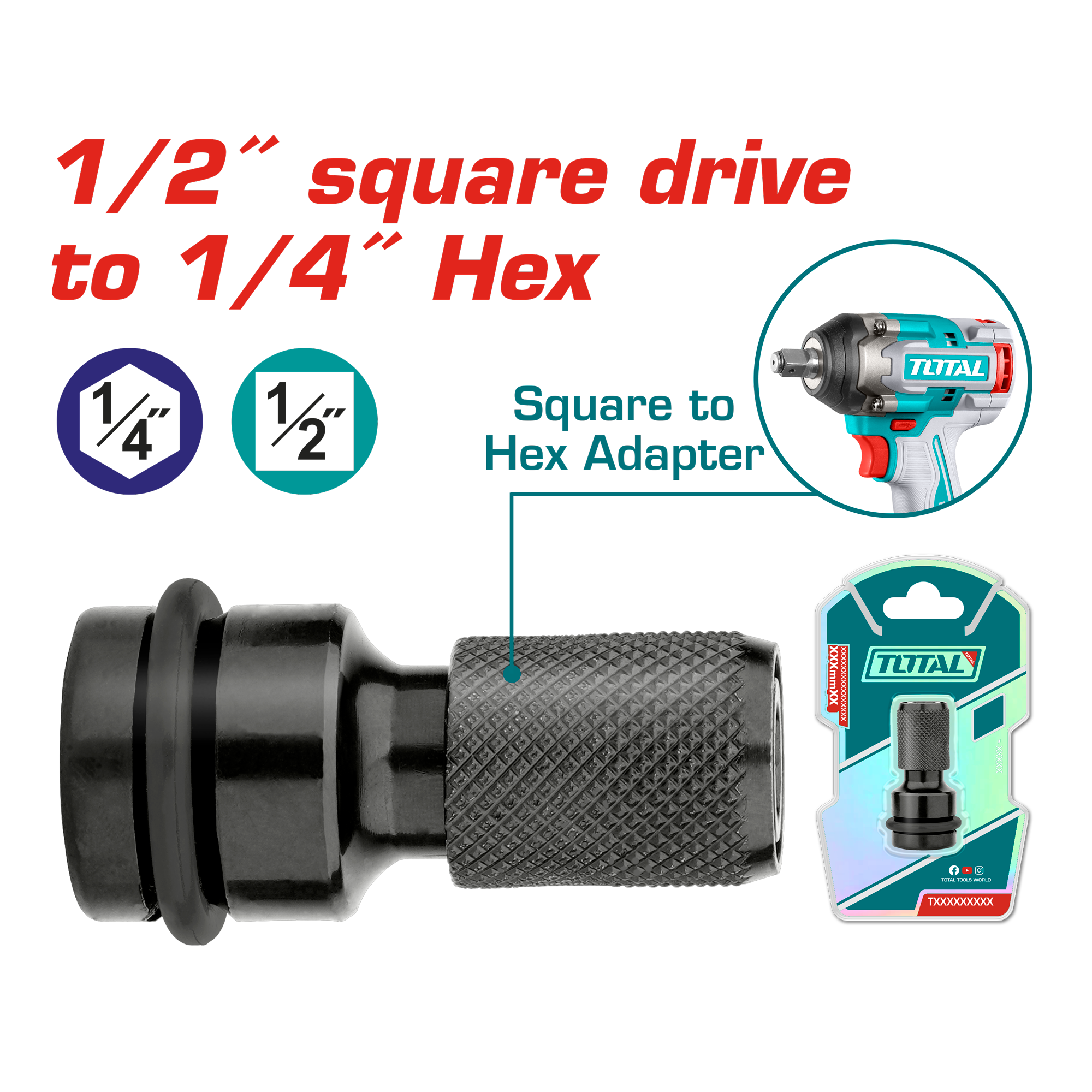 Drill Chuck - 9 / Adaptor / Square To Hex