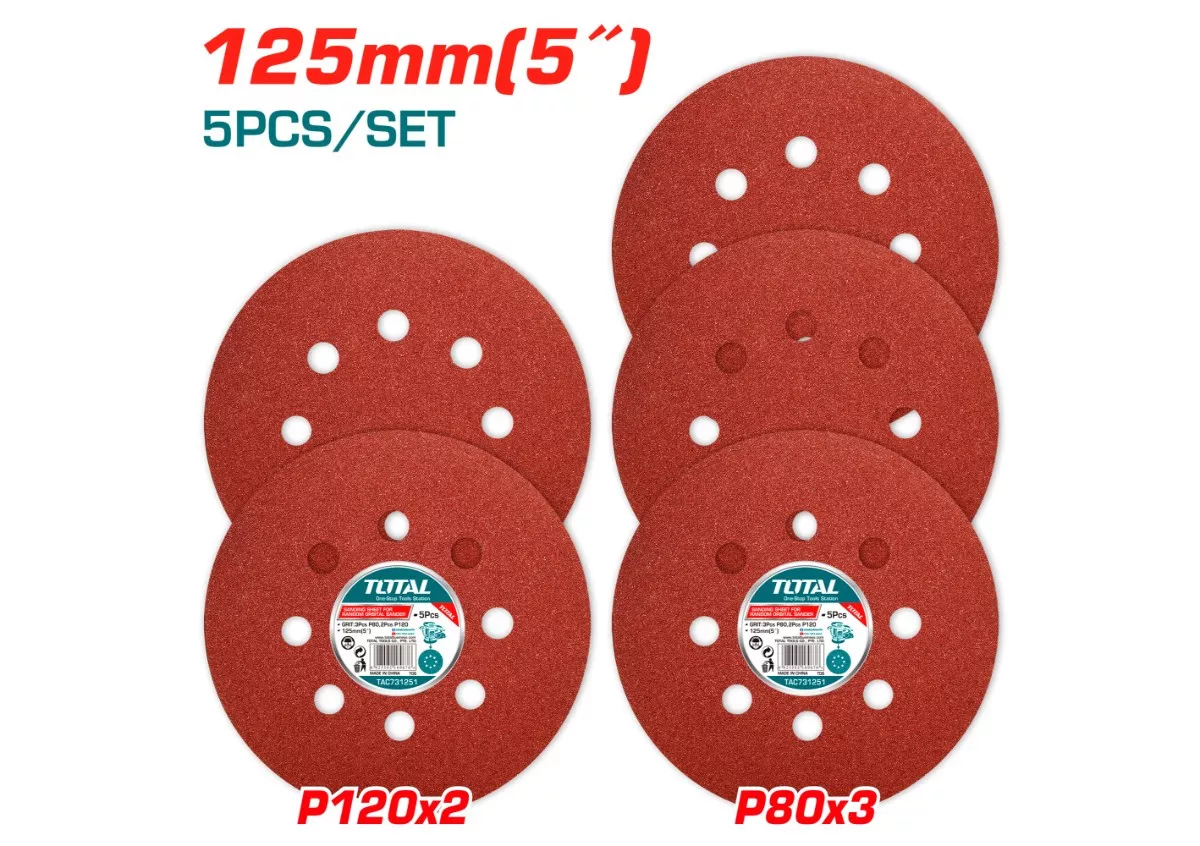 Sand Paper - 9.992 / For Random Orbit Sander 5Pcs/Set