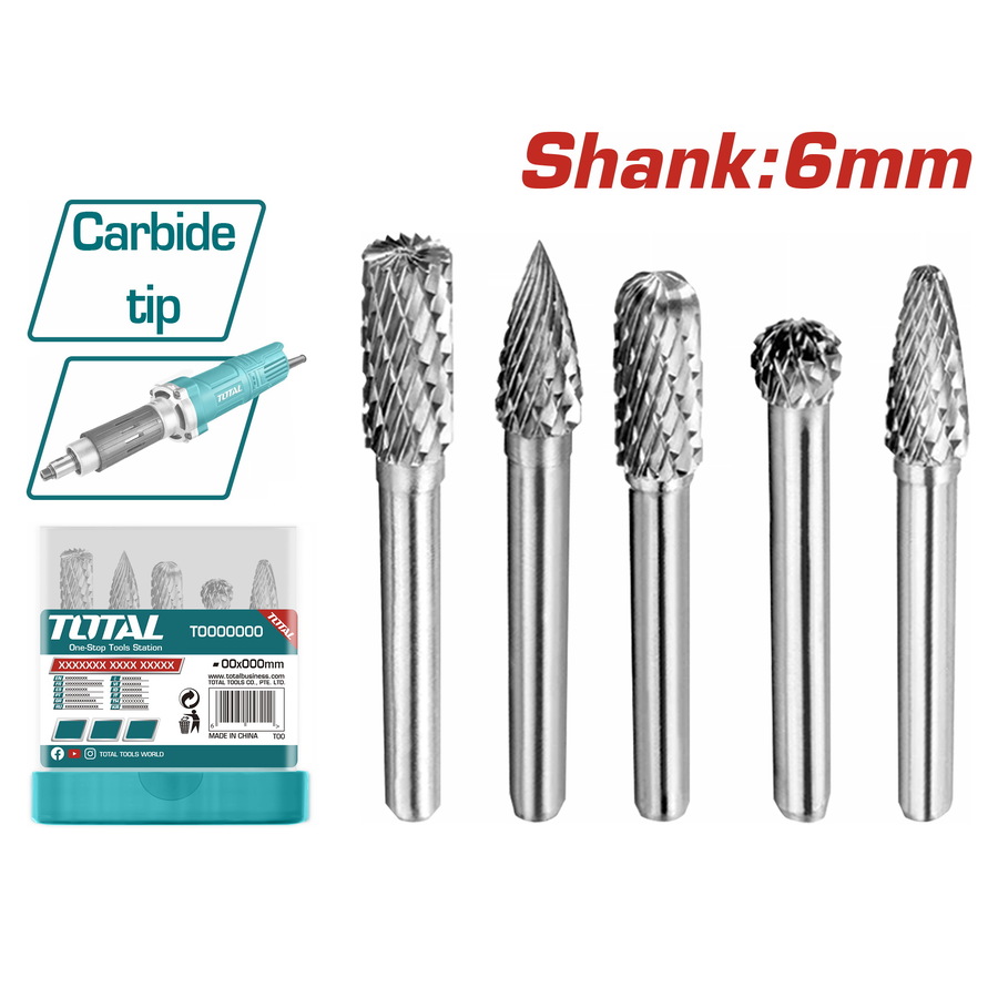 Drill Bit Tungsten Carbide Rotary Burrs Set / 5Pcs/Set