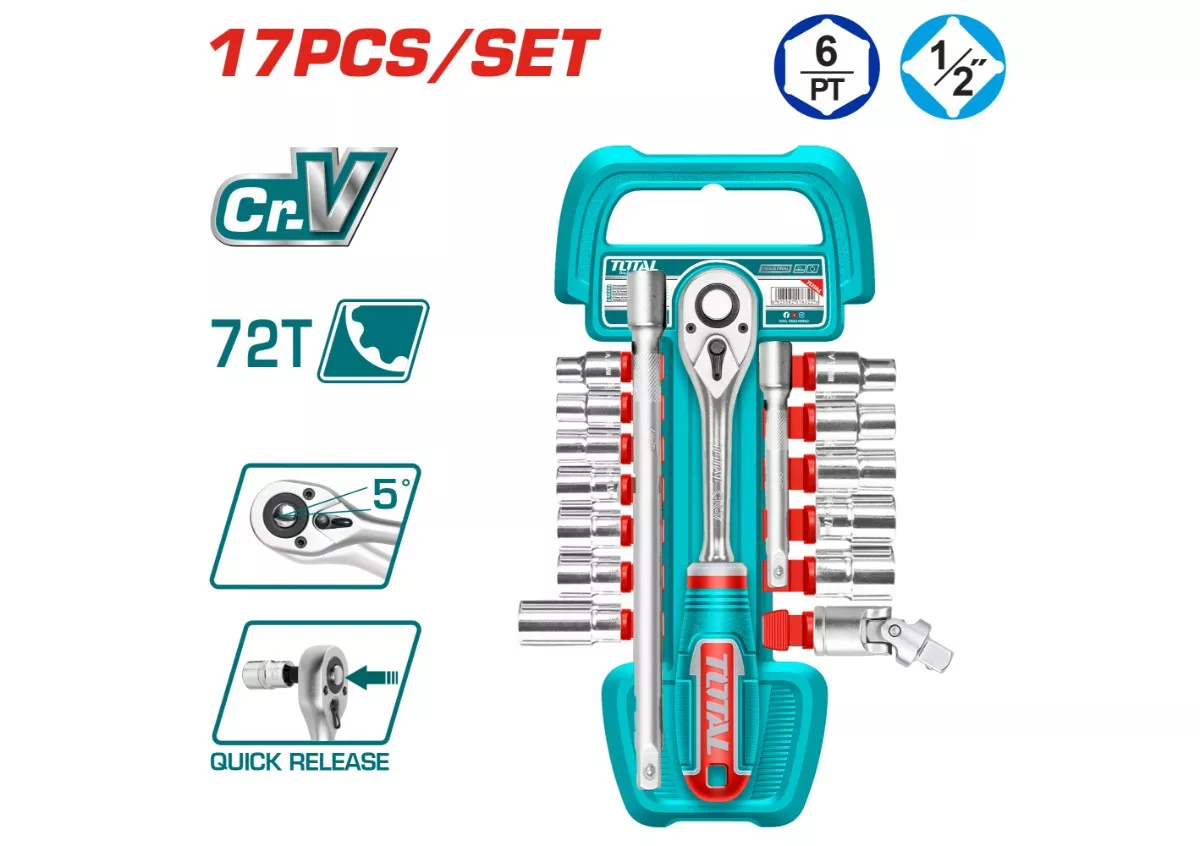 Socket Spanner Set - 9.3 / 1/2", 17Pcs/Set