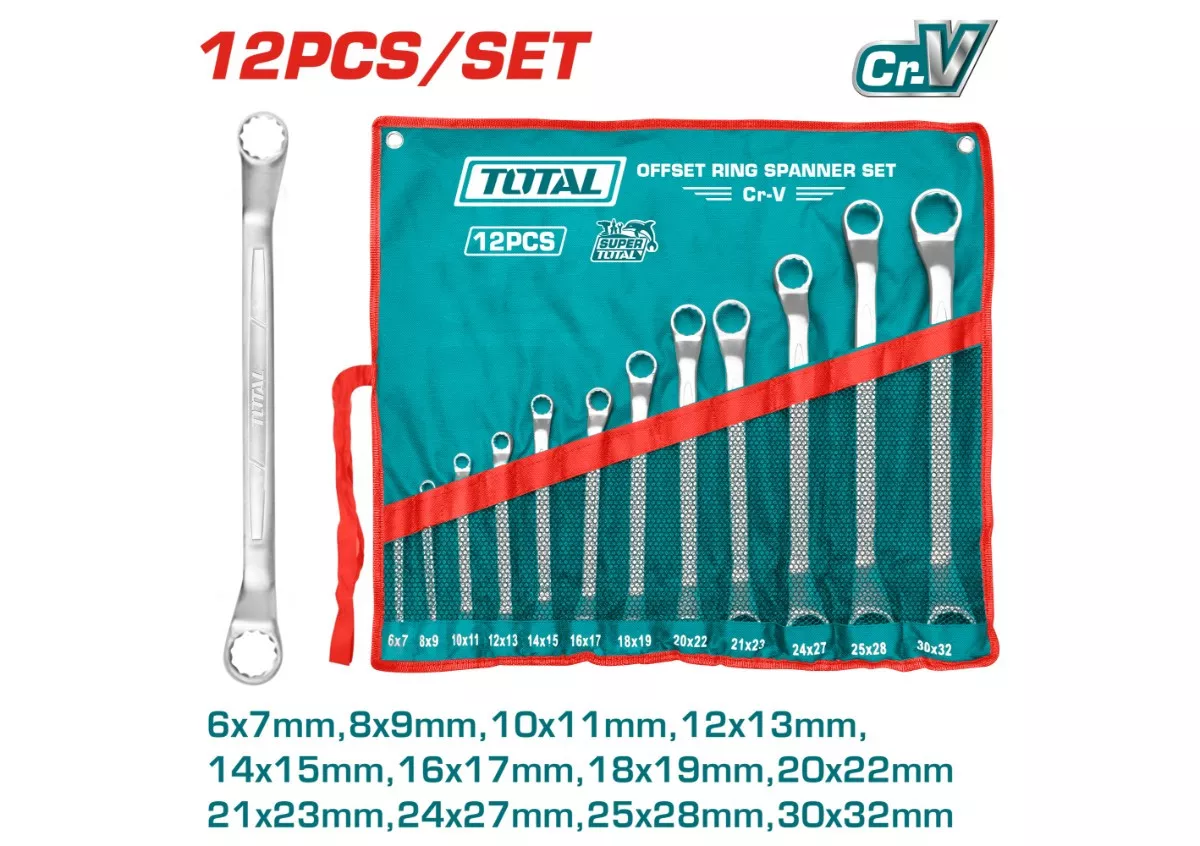 Spanner Set - 9.8 Off Set Ring/ 12Pcs/Set