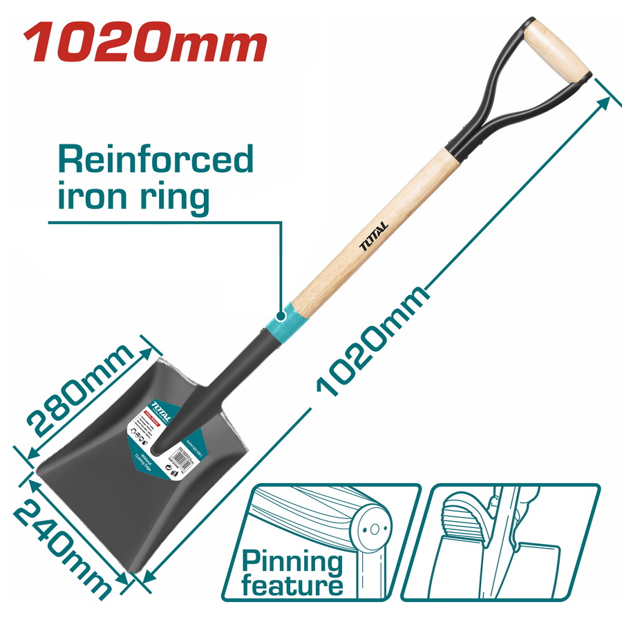 Garden Tool 9.7 / Shovel With Wooden Handle, Steel