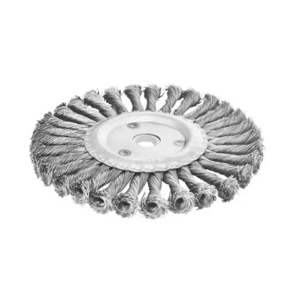 Wire Disc Brush, Twisted / Hard / Silver