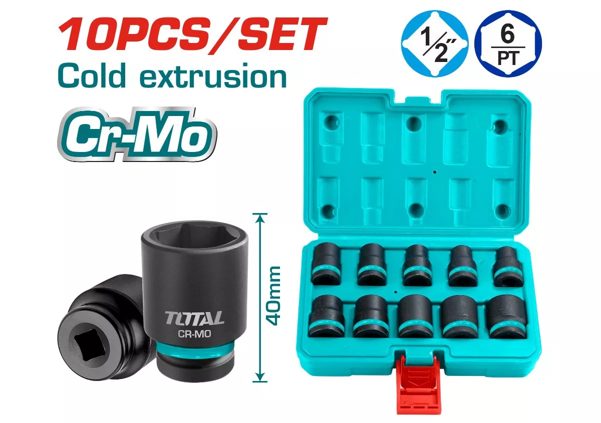 Socket Spanner Set - 9.4 / Impact 1/2", 10Pcs/Set