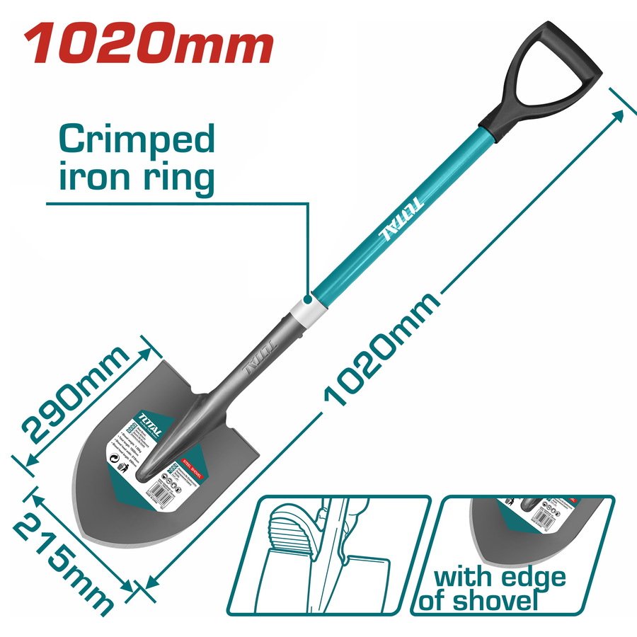 Garden Tool 9.4 / Shovel With Fiber Glass Handle, Steel