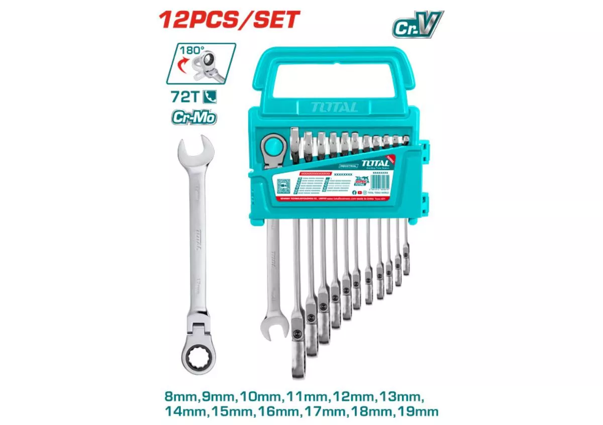 Spanner Set - 9.1 Combination/ Ratchet Type / 12Pcs/Set