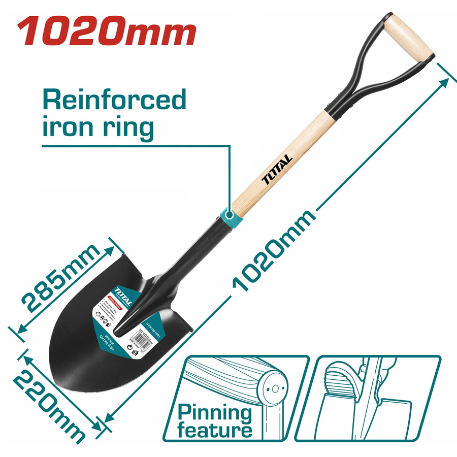 Garden Tool 9.3 / Shovel With Wooden Handle, Steel