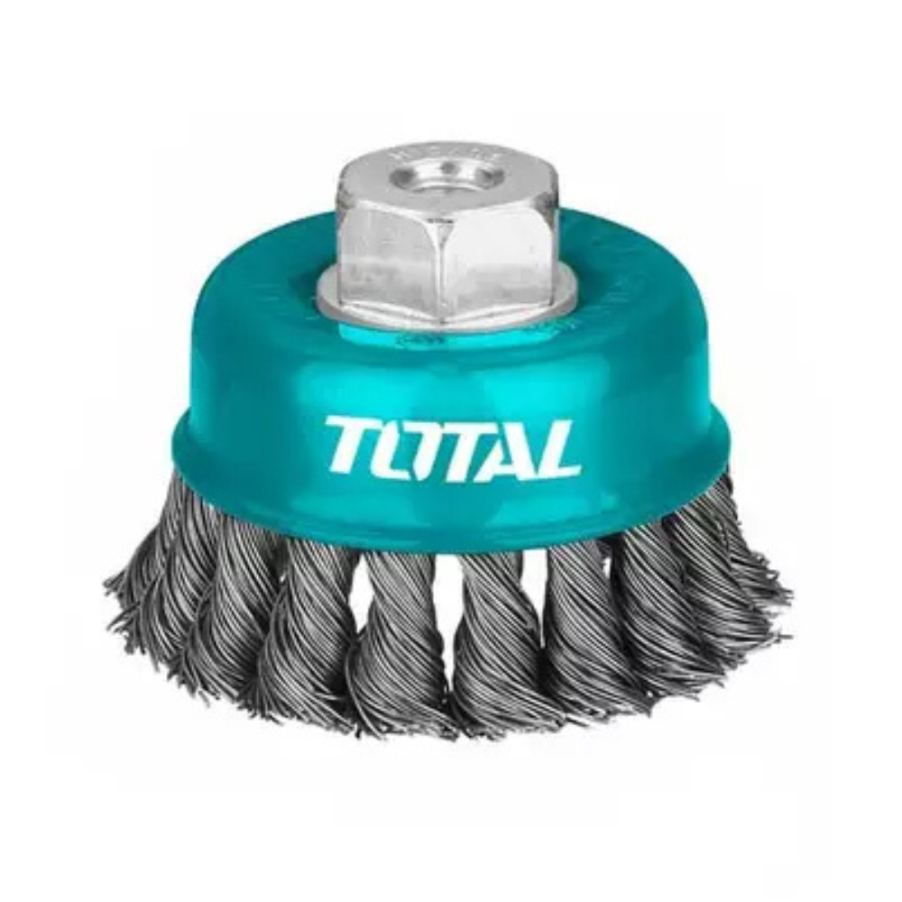 Wire Cup Brush With Nut, Twisted / Hard / Silver