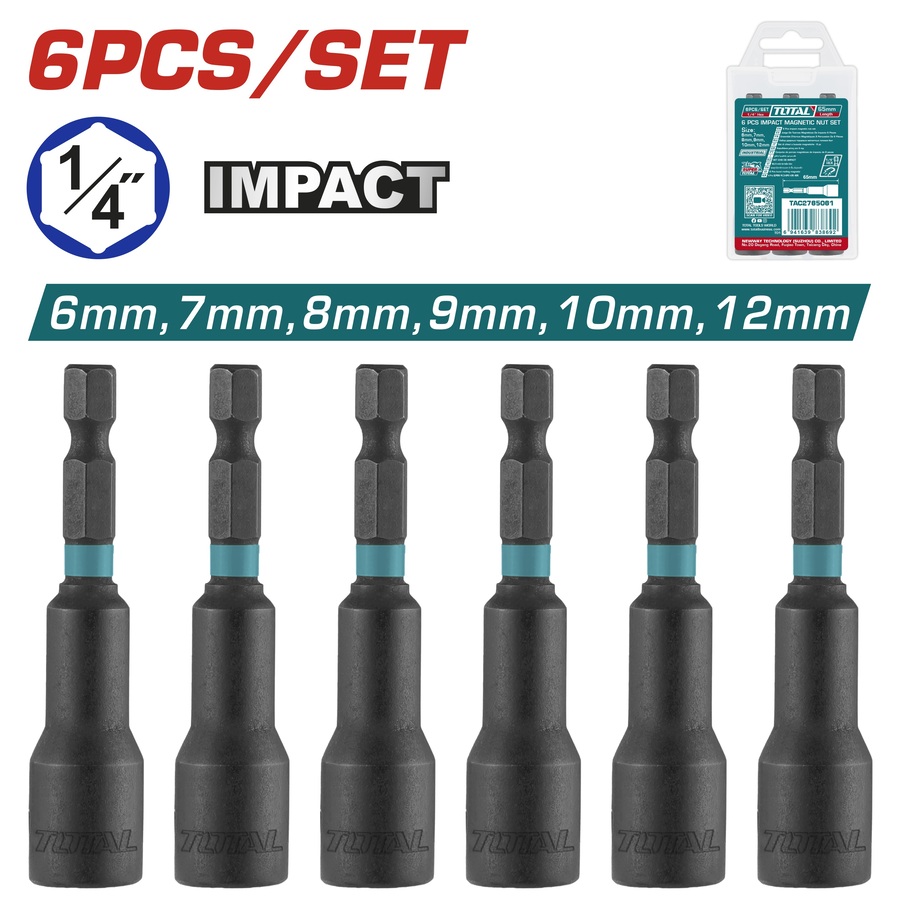 Screw Driver Bit Nut Setter - 4 / Magnetic / 3Pcs/Set
