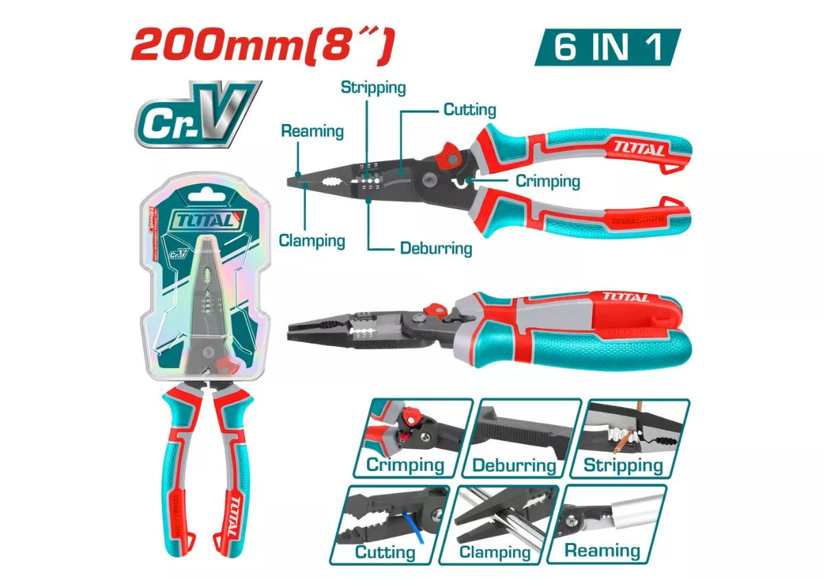 Plier - 9.8 / Long Nose / Multi- Function 6-In-1