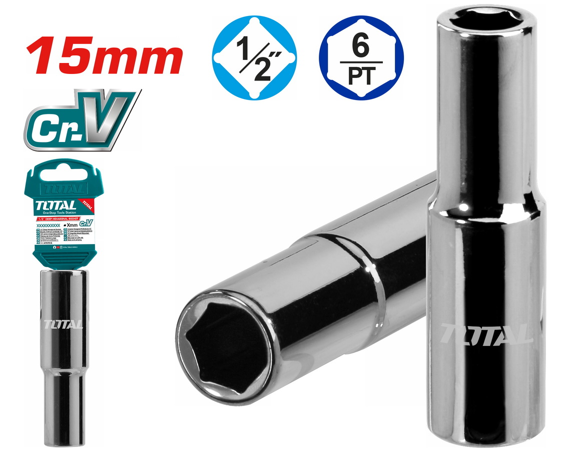 Socket Spanner Hexagonal 1/2" / Deep