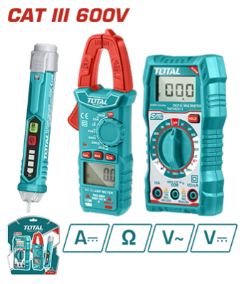Multimeter - 9.8 / Clamp Meter/ Multimeter / Ac Voltage Detector / 3Pcs/Set