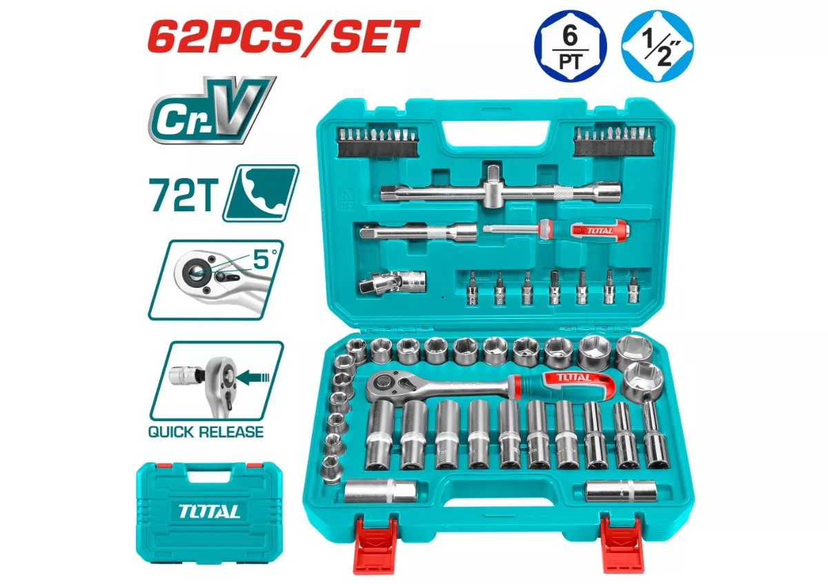Tool Box Set - 9.99 / Socket Set / 1/2" / 62Pcs/Set