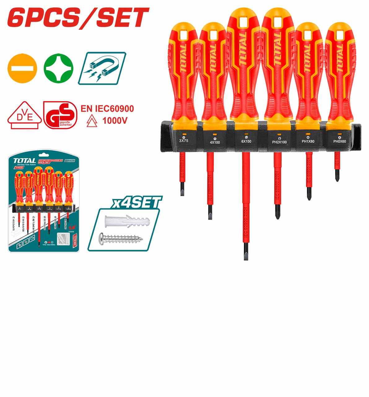 Screw Driver Set 9.97 / 6Pcs/Set / Insulated