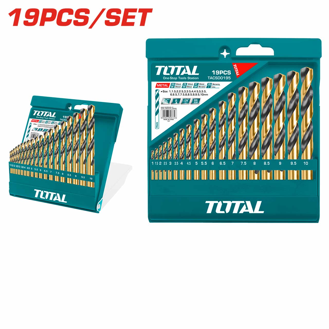Drill Bit Set - 9.5 / Hss / Twisted / 19Pcs/Set