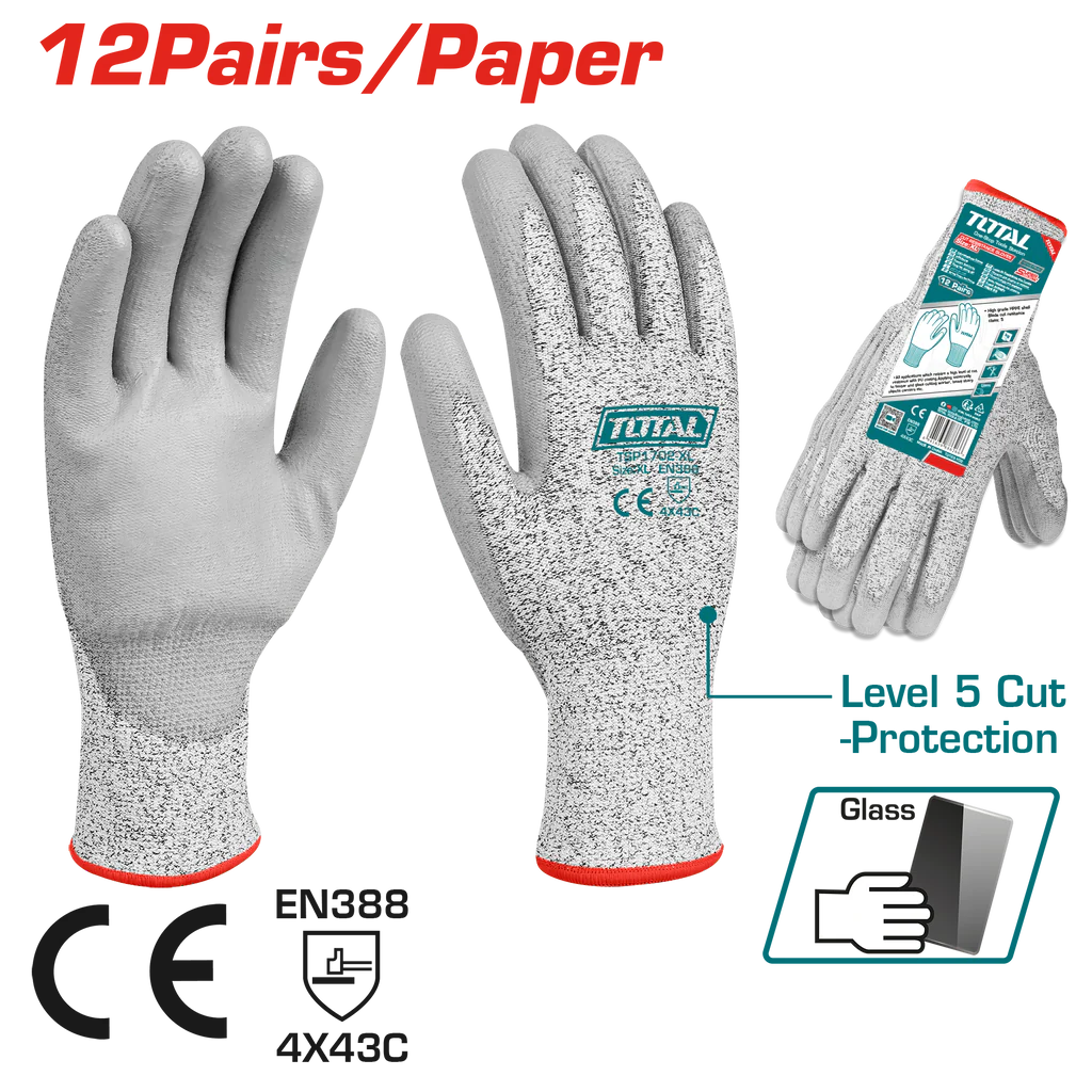 Gloves / Cut Resistance / Pu Coated